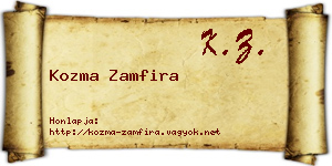 Kozma Zamfira névjegykártya